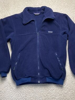 Patagonia Navy Blue Lightweight Fleece Jacket Vintage Size Large